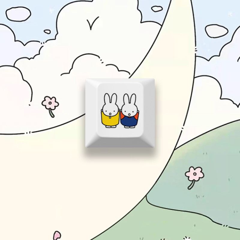 New Miffy rabbit cartoon cute  - Keyboard Tenkeyless ulasan dan harga