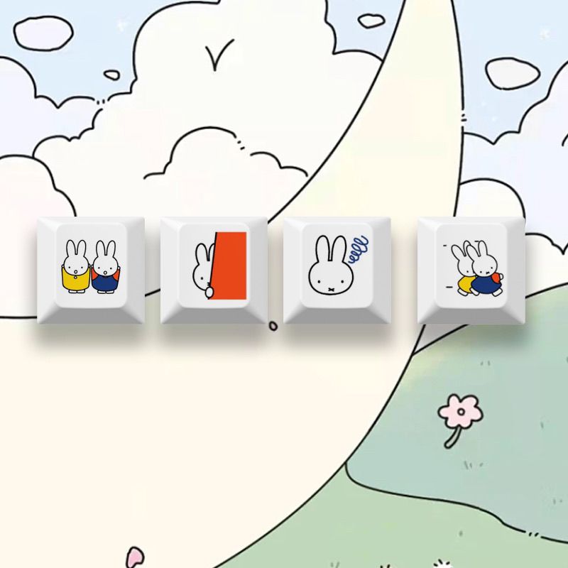 New Miffy rabbit cartoon cute  - Keyboard Tenkeyless ulasan dan harga