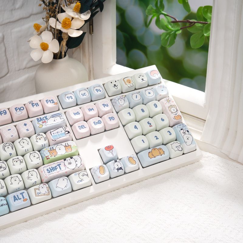 Cute Girly MOA Joke Bear PBT D - Keyboard Tenkeyless ulasan dan harga