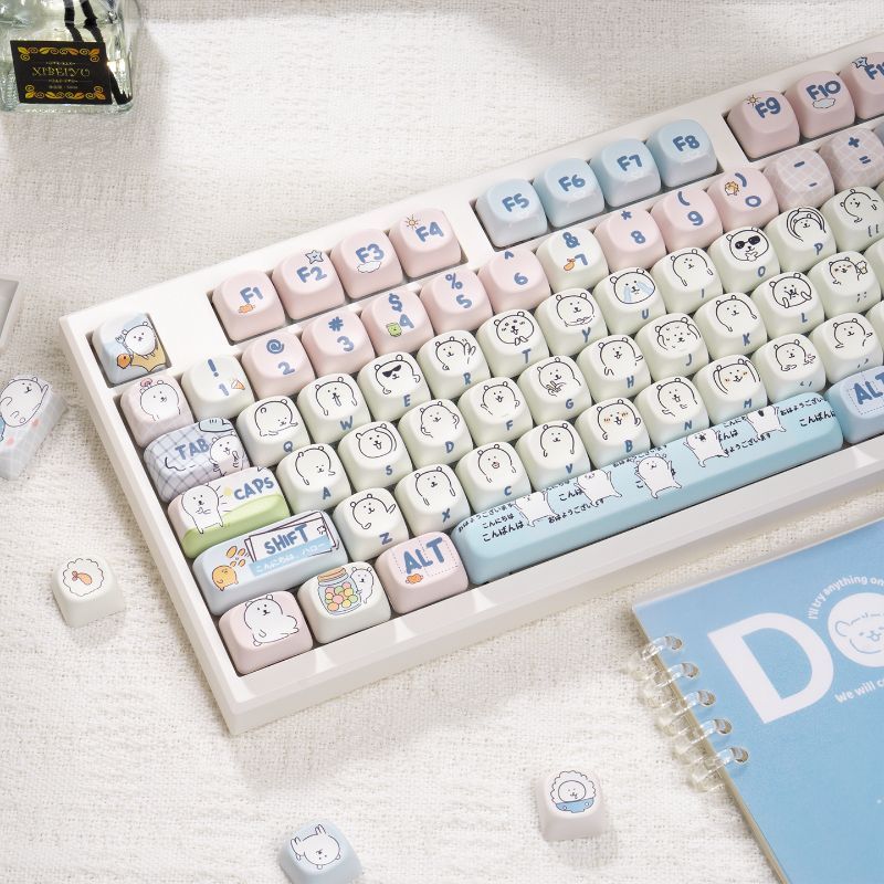 Cute Girly MOA Joke Bear PBT D - Keyboard Tenkeyless ulasan dan harga