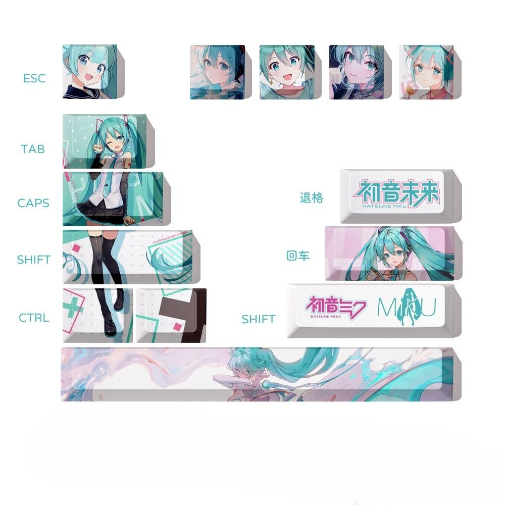 Hatsune Miku Keycaps, OEM Heig - Keyboard Tenkeyless ulasan dan harga