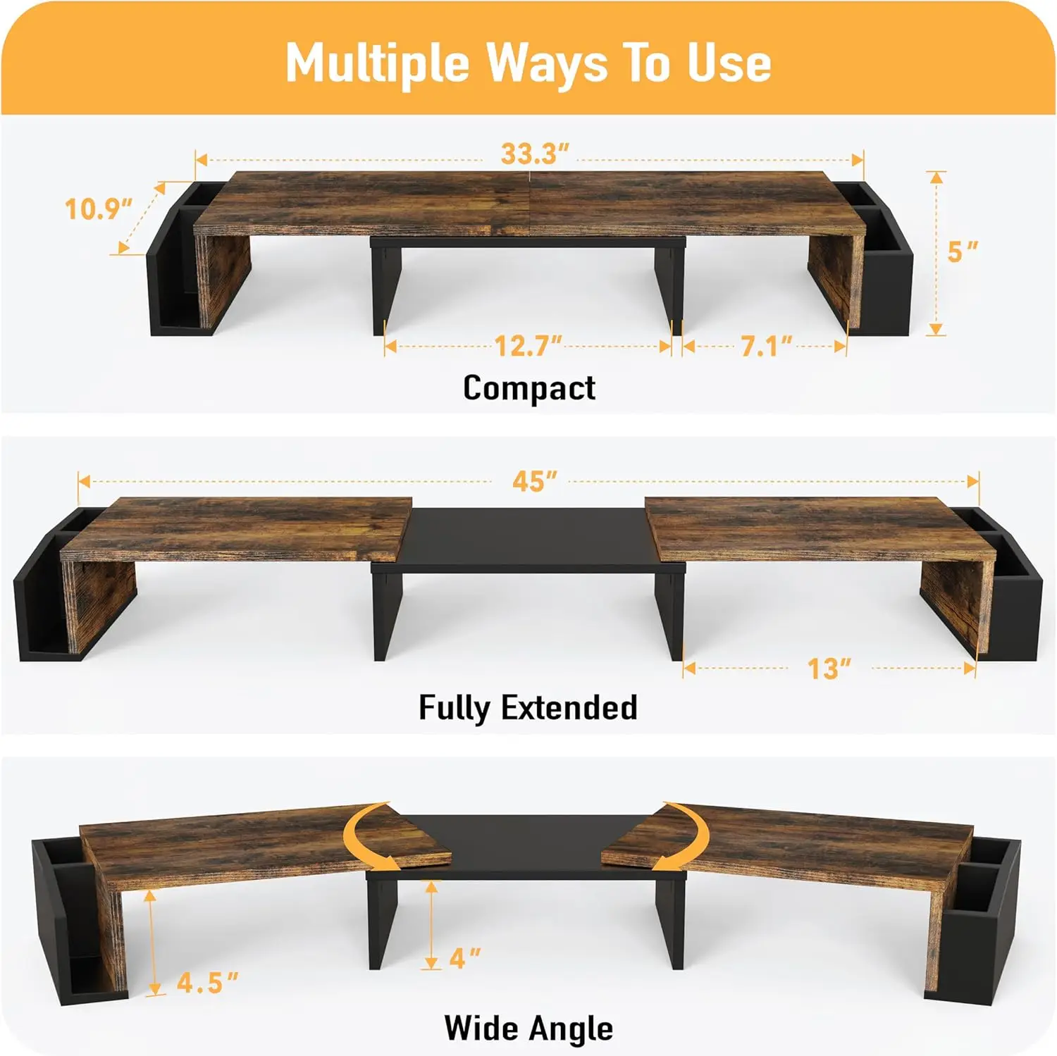 Desk Stand Dual Monitor Rustic - Dual Monitor Stand ulasan dan harga