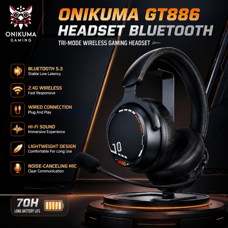 ONIKUMA GT886 Gaming Headset T - Esports Gaming Monitor ulasan dan harga