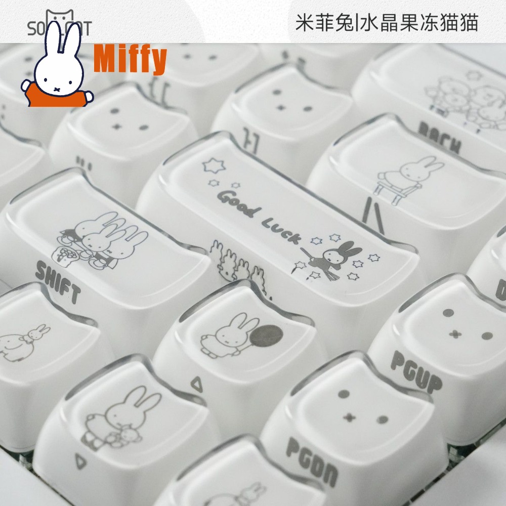 Kawaii Miffy Keycaps Cute Rabb - Keyboard Tenkeyless ulasan dan harga