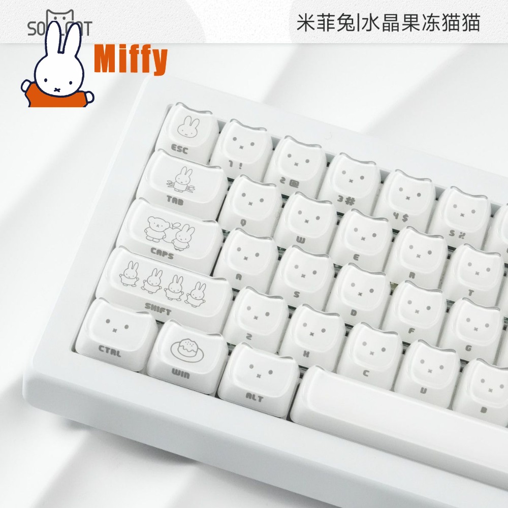 Kawaii Miffy Keycaps Cute Rabb - Keyboard Tenkeyless ulasan dan harga