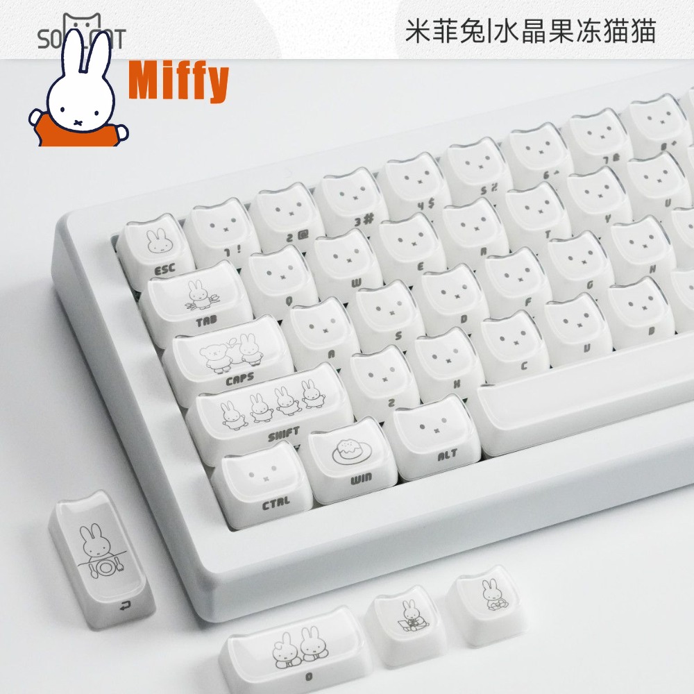 Kawaii Miffy Keycaps Cute Rabb - Keyboard Tenkeyless ulasan dan harga