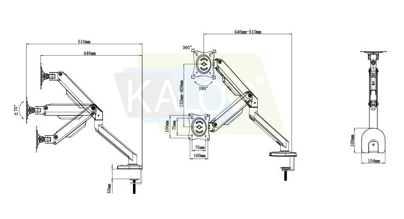 D200  2-9kg ergonomica dual ar - Dual Monitor Stand ulasan dan harga